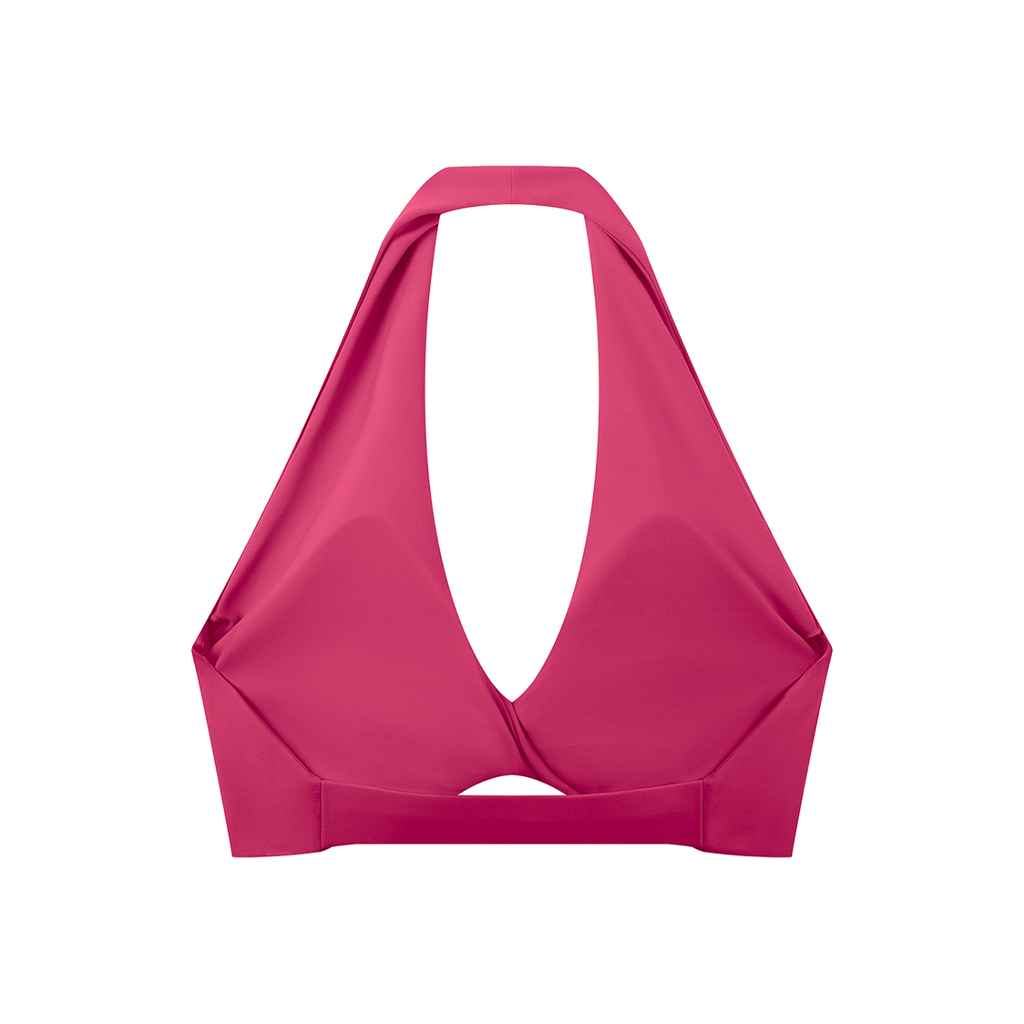 Women's Pleated Halter Sports Bra